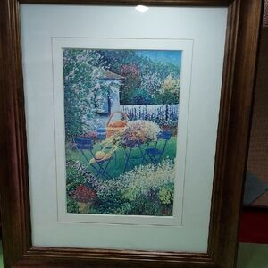 Framed Garden Scene Art Print